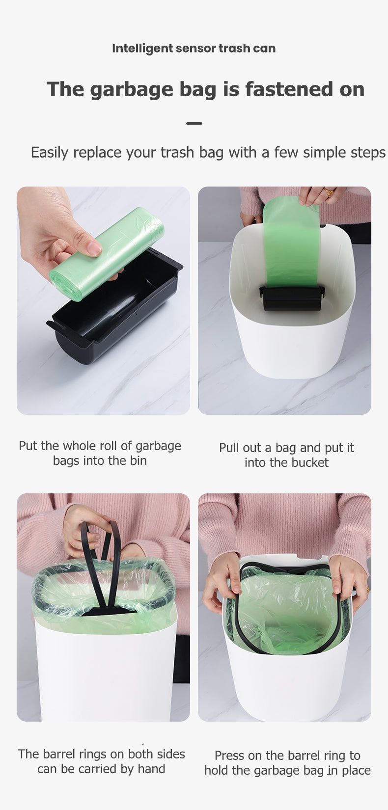 Intelligent Automatic Touch-Free Rechargeable Dustbin Smart Sensor Waste Bins Trash Can