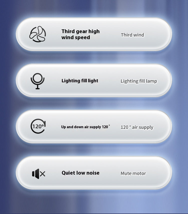 Desktop Rechargeable Mini Portable Night Light Fan for Household