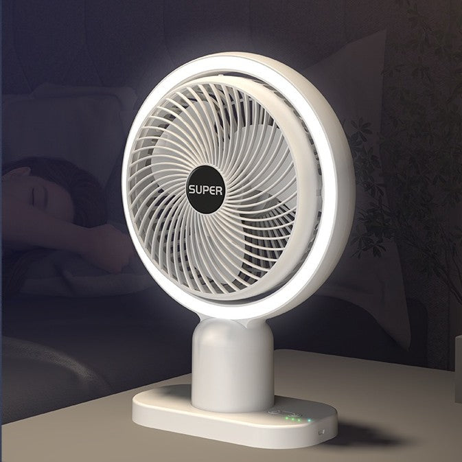 Desktop Rechargeable Mini Portable Night Light Fan for Household