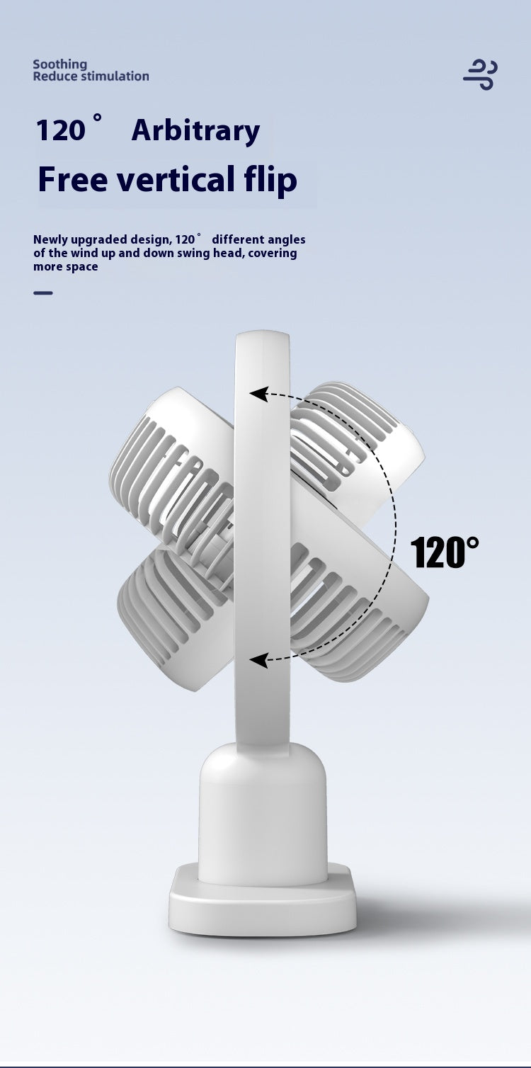Desktop Rechargeable Mini Portable Night Light Fan for Household