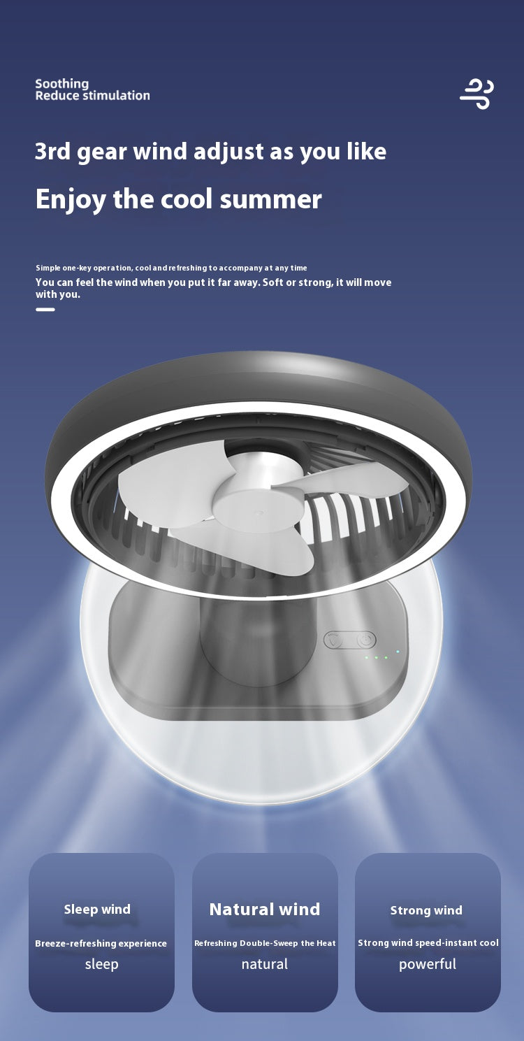 Desktop Rechargeable Mini Portable Night Light Fan for Household