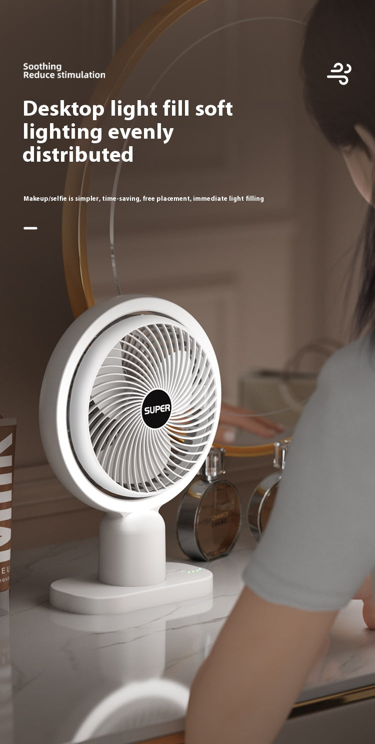 Desktop Rechargeable Mini Portable Night Light Fan for Household