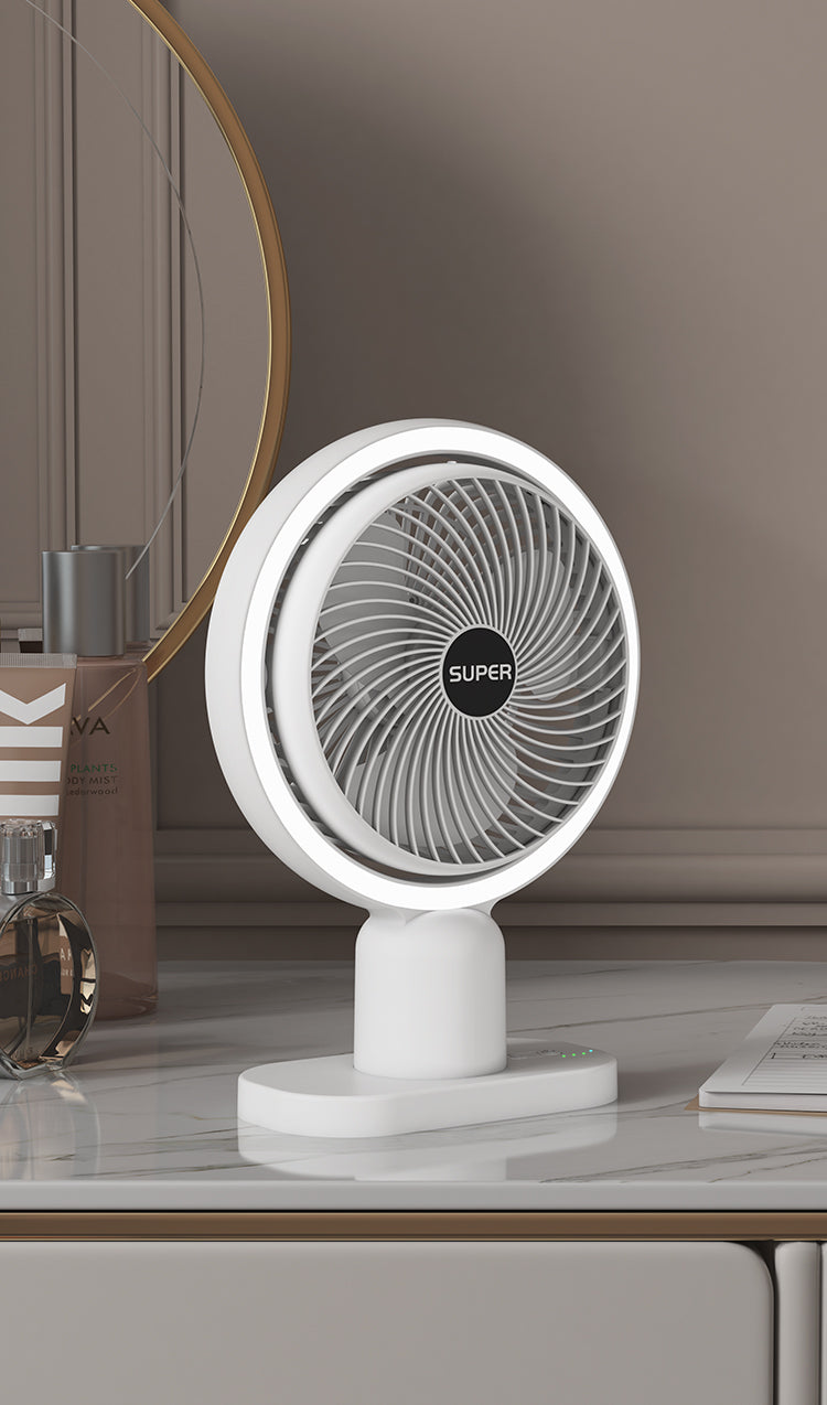 Desktop Rechargeable Mini Portable Night Light Fan for Household