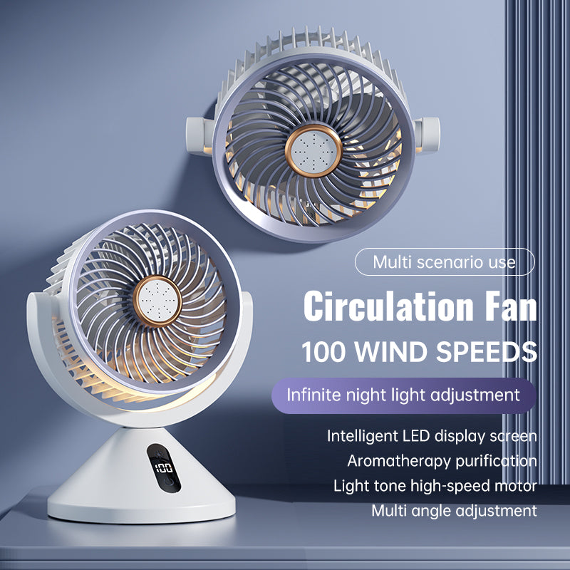 Digital display aromatherapy circulating fan