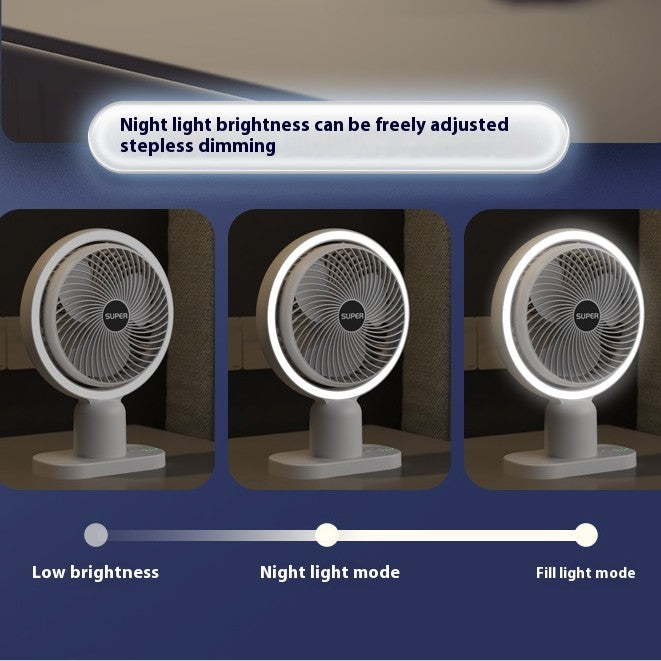 Desktop Rechargeable Mini Portable Night Light Fan for Household